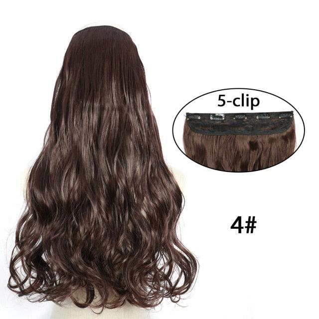 5 Clip In Hair Extensions - Heat Resistant Wavy Synthetic Hairpieces