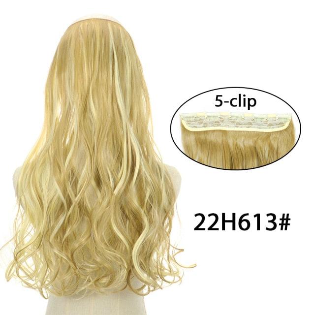 5 Clip In Hair Extensions - Heat Resistant Wavy Synthetic Hairpieces