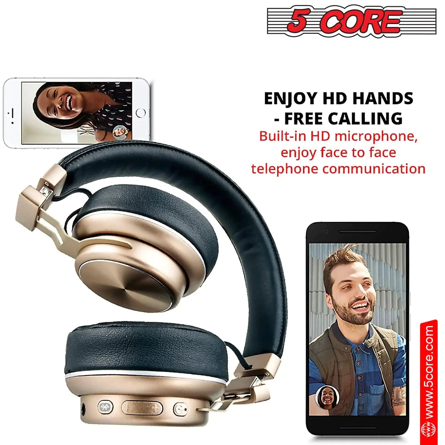 5 CORE Bluetooth Over-Ear Headphones with Noise Cancellation