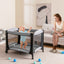 5-in-1 Portable Baby Playard with Cradle and Storage Basket - Black