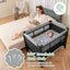 5-in-1 Portable Baby Playard with Cradle and Storage Basket - Black