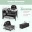 5-in-1 Portable Baby Playard with Cradle and Storage Basket - Black
