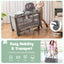 5-in-1 Portable Baby Playard with Cradle and Storage - Gray