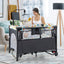 5-in-1 Baby Nursery Center Foldable Bedside Crib - Gray