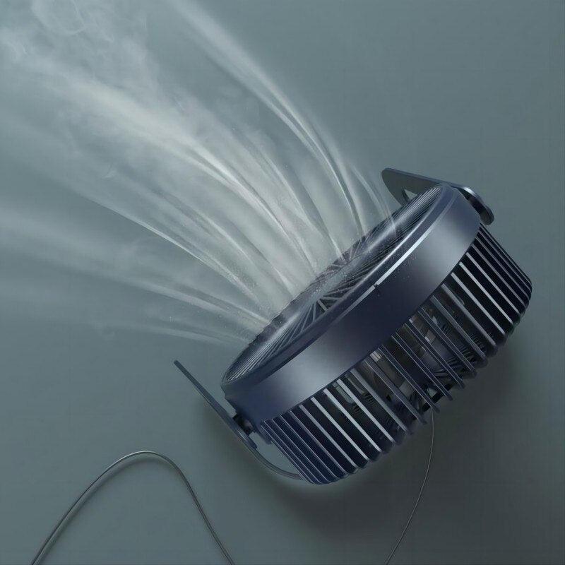 Ventilateur de bureau USB de 5 pouces - Mini ventilateur électrique rotatif à 360°