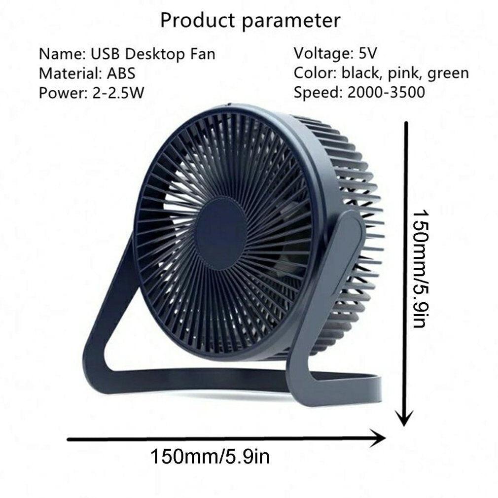 Ventilateur de bureau USB de 5 pouces - Mini ventilateur électrique rotatif à 360°