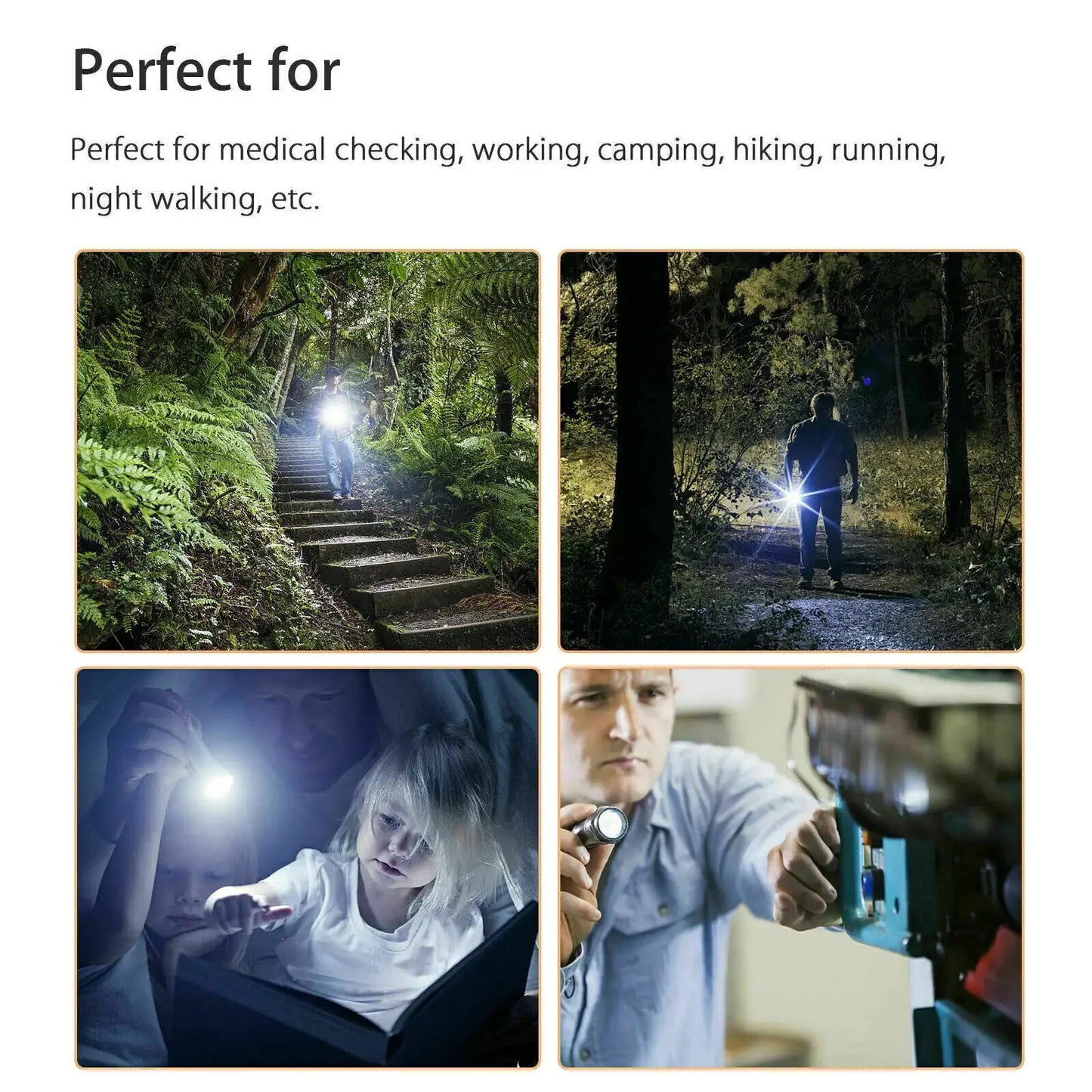 Lampe de poche tactique mini LED rechargeable USB de 5"