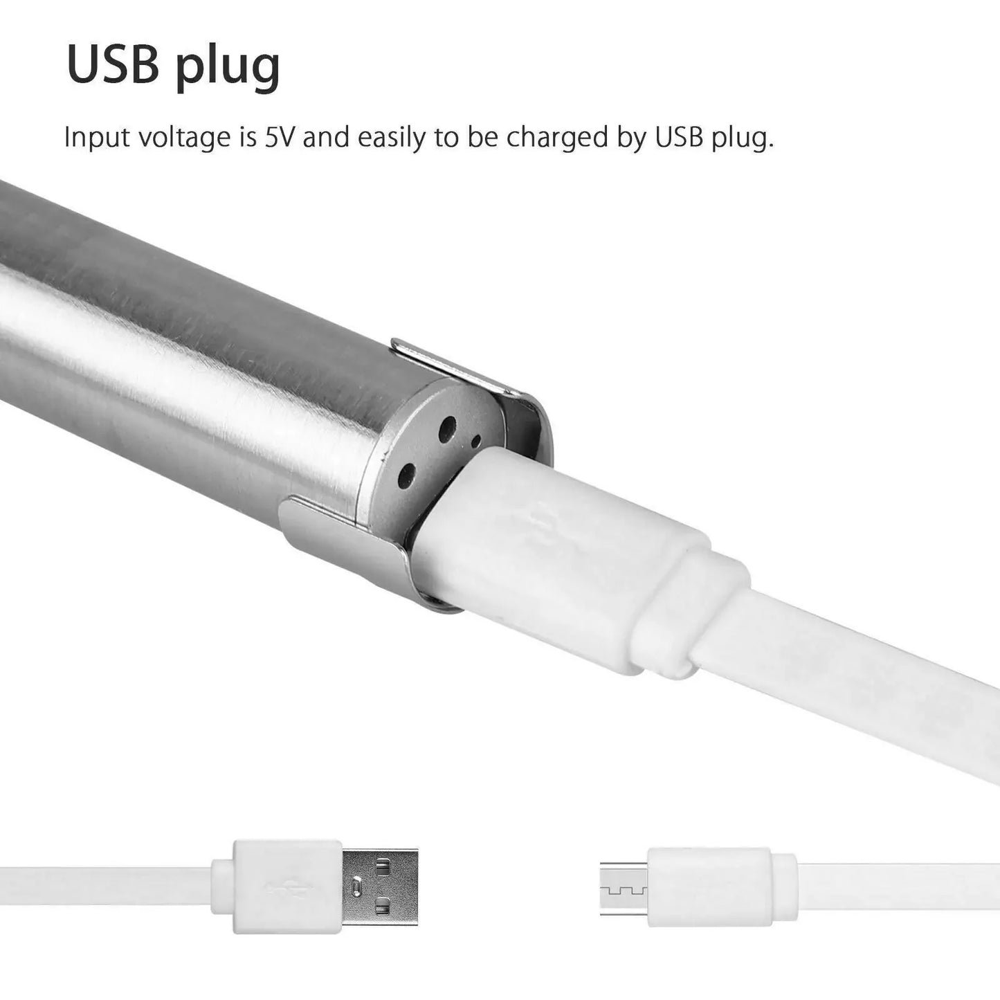 Lampe de poche tactique mini LED rechargeable USB de 5"