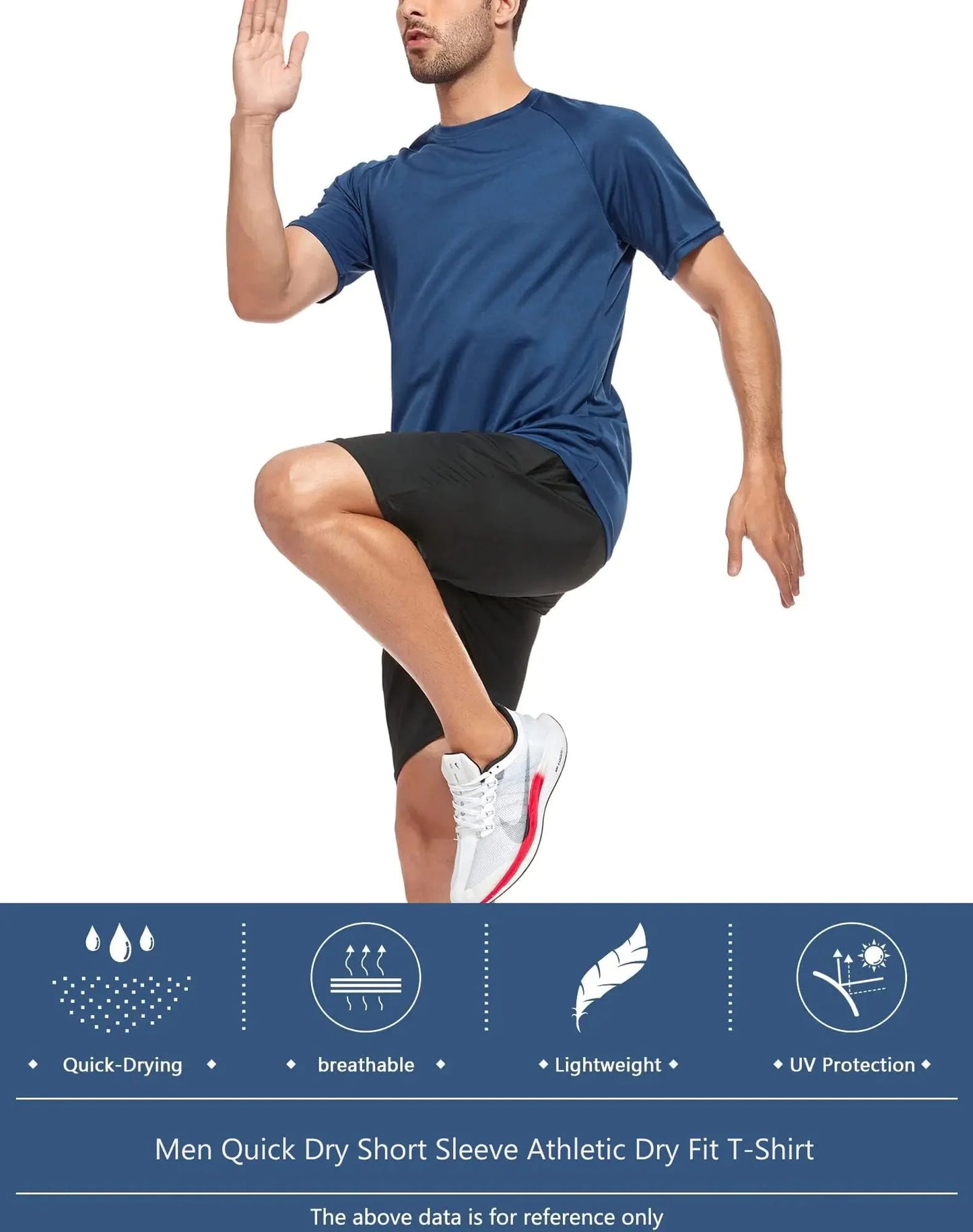 5 Pack Men's Quick Dry Mesh Workout T-Shirts