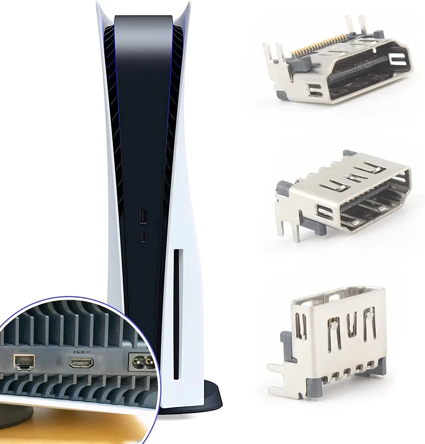 Paquete de 5 conectores de puerto HDMI OEM para Sony PlayStation 5 PS5