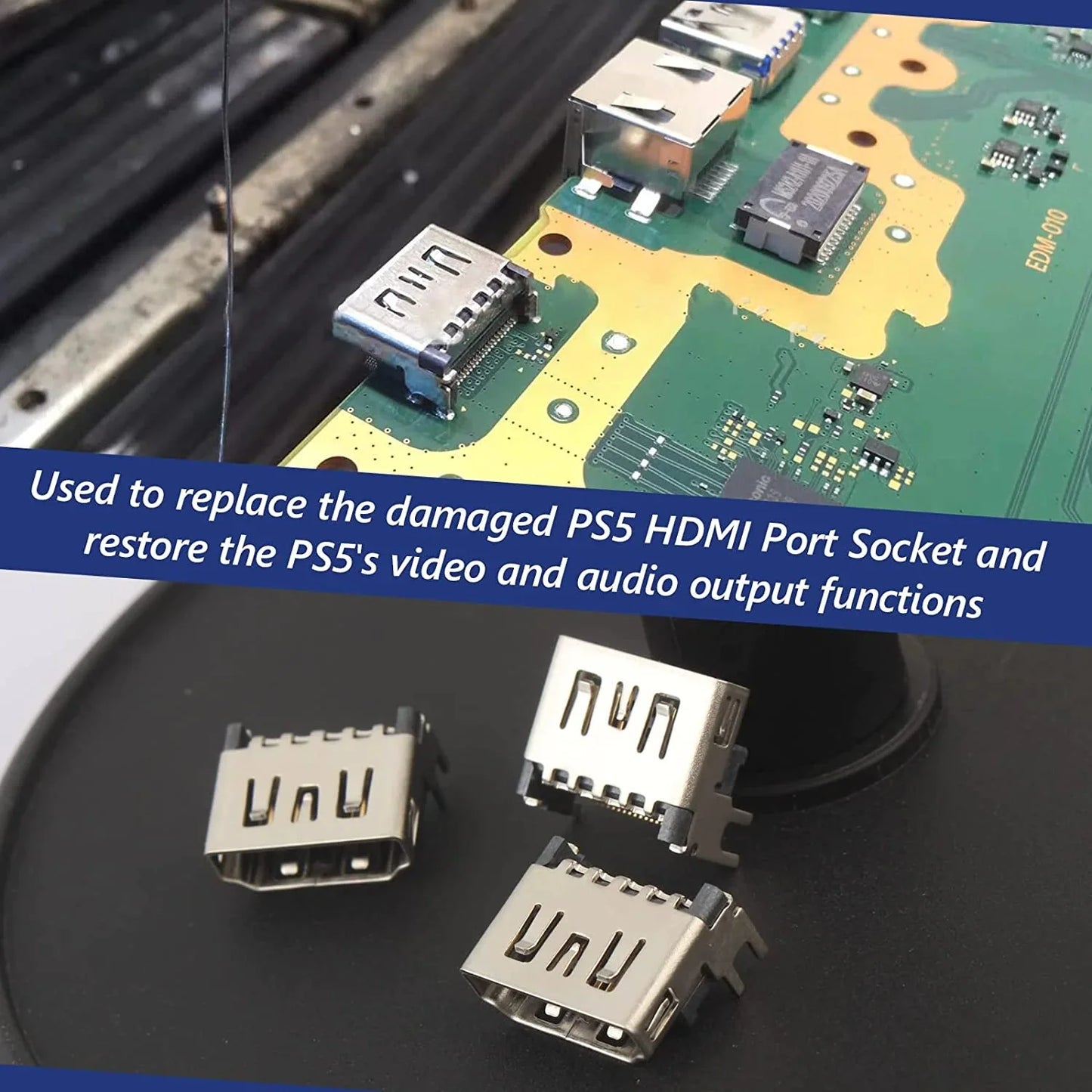Paquete de 5 conectores de puerto HDMI OEM para Sony PlayStation 5 PS5