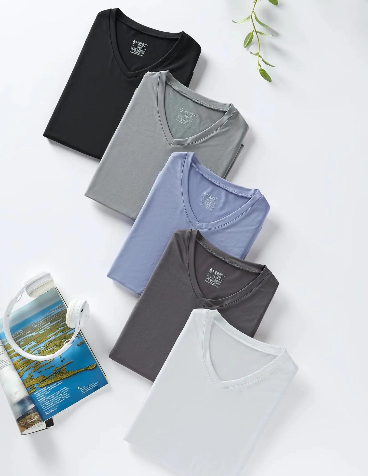 5 Pack Women's Dry Fit Workout Shirts - Short Sleeve Athletic Tees