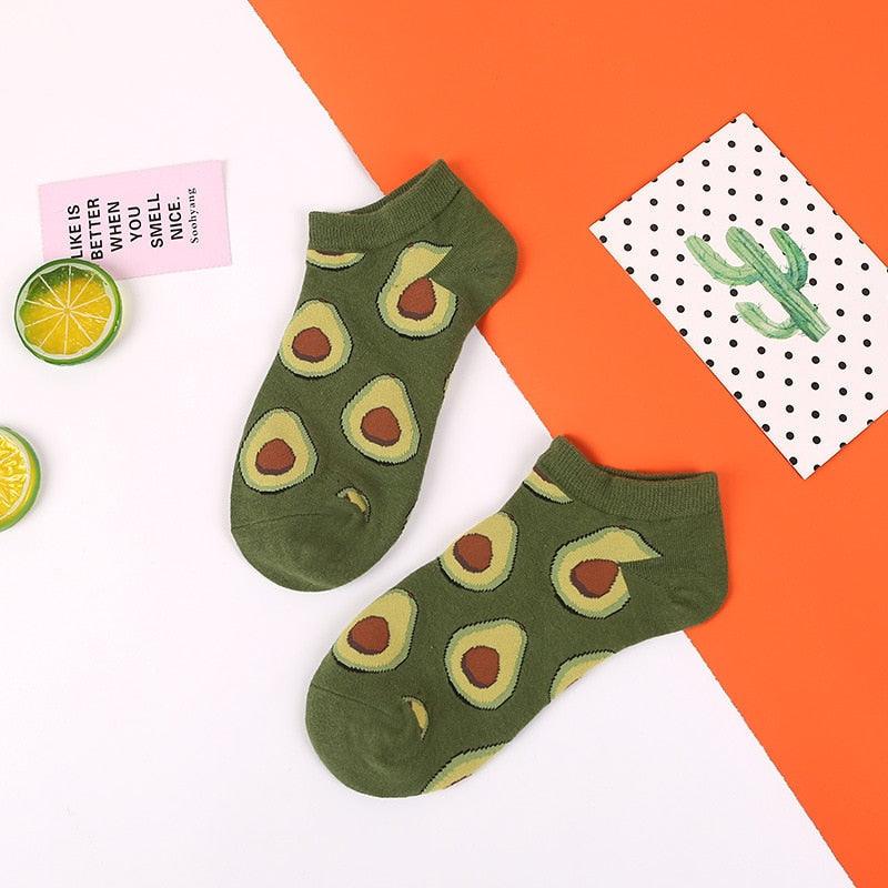 5 Pairs Fun Animal & Food Pattern Ankle Socks for All Seasons