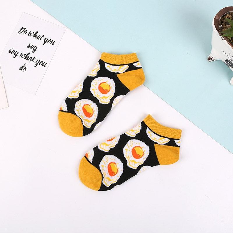 5 Pairs Fun Animal & Food Pattern Ankle Socks for All Seasons