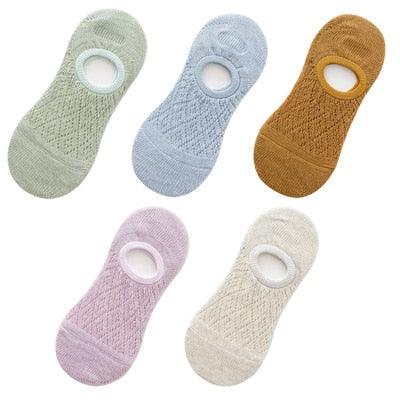 5 Pares de Calcetines Invisibles de Silicona Antideslizantes para Mujeres