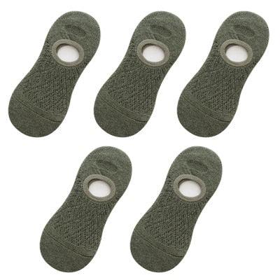 5 Pares de Calcetines Invisibles de Silicona Antideslizantes para Mujeres