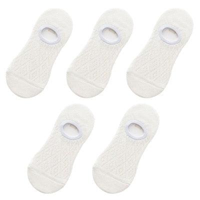 5 Pares de Calcetines Invisibles de Silicona Antideslizantes para Mujeres