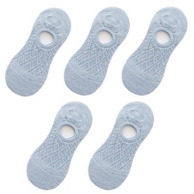 5 Pares de Calcetines Invisibles de Silicona Antideslizantes para Mujeres