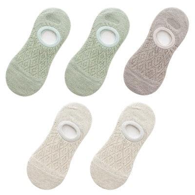 5 Pares de Calcetines Invisibles de Silicona Antideslizantes para Mujeres