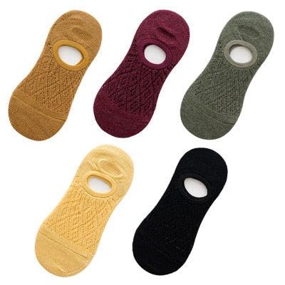 5 Pares de Calcetines Invisibles de Silicona Antideslizantes para Mujeres