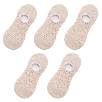 5 Pares de Calcetines Invisibles de Silicona Antideslizantes para Mujeres