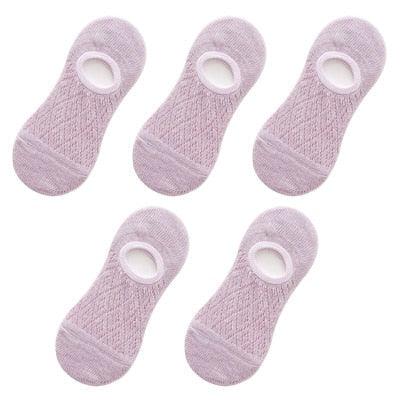 5 Pares de Calcetines Invisibles de Silicona Antideslizantes para Mujeres