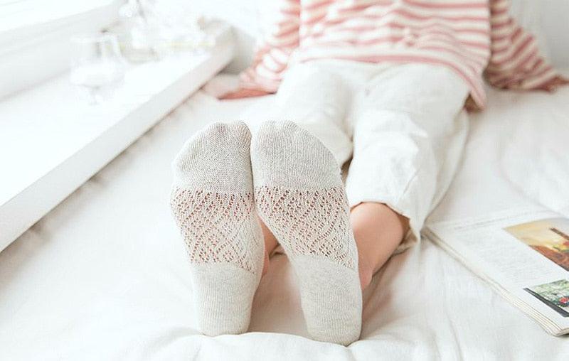 5 Pares de Calcetines Invisibles de Silicona Antideslizantes para Mujeres