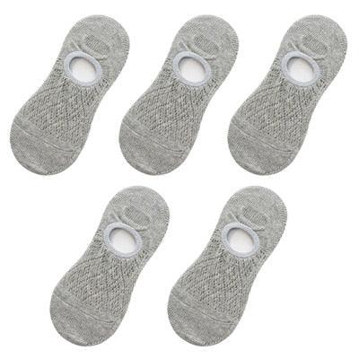 5 Pares de Calcetines Invisibles de Silicona Antideslizantes para Mujeres