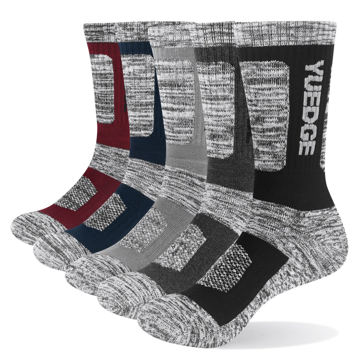 5 Pairs of Men's Comfortable Breathable Cotton Athletic Socks