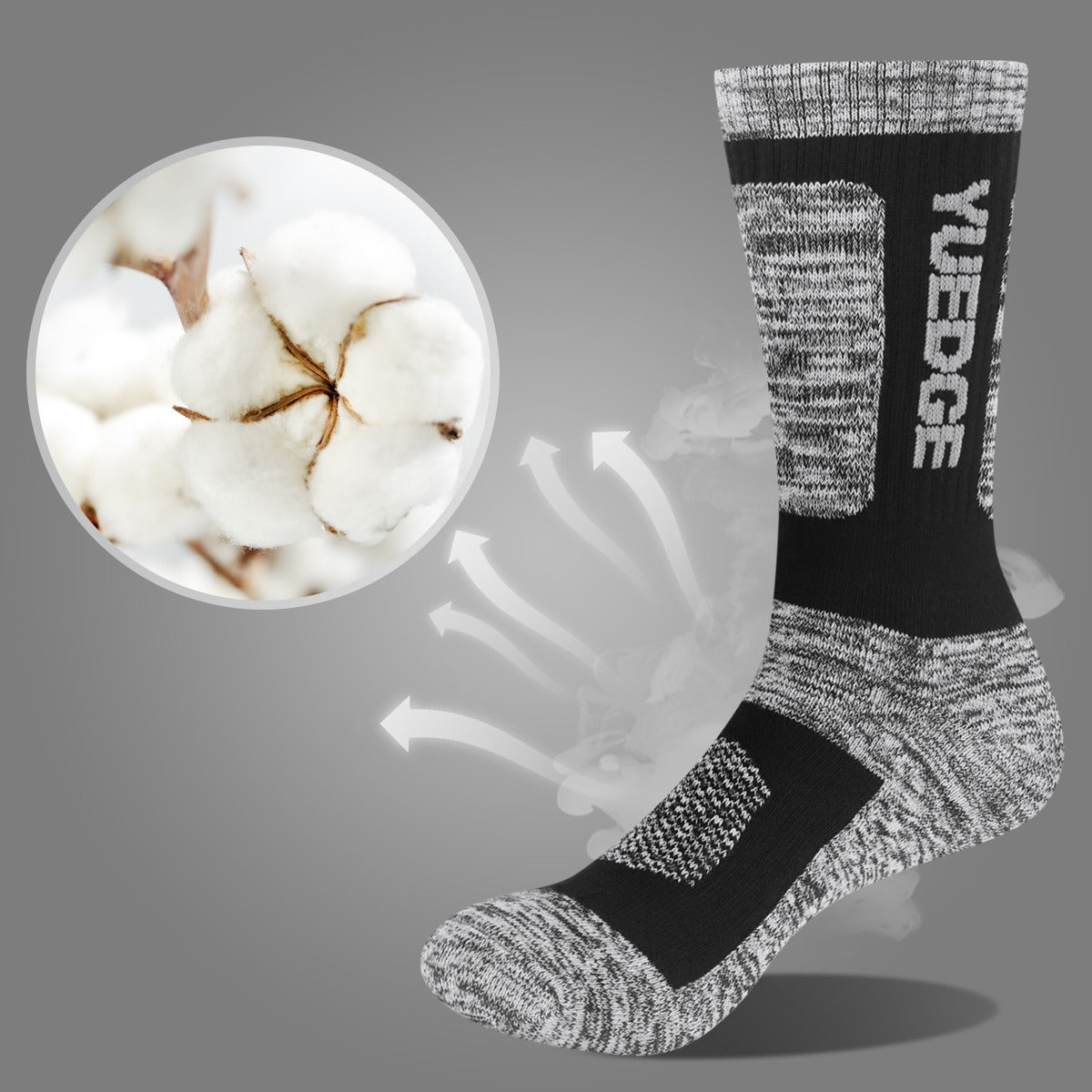5 Pairs of Men's Comfortable Breathable Cotton Athletic Socks