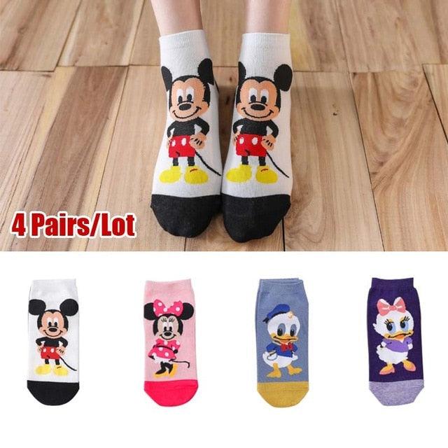 5 Pairs Cute Cartoon Animal Ankle Socks for Women