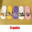 5 Pairs Cute Cartoon Animal Ankle Socks for Women
