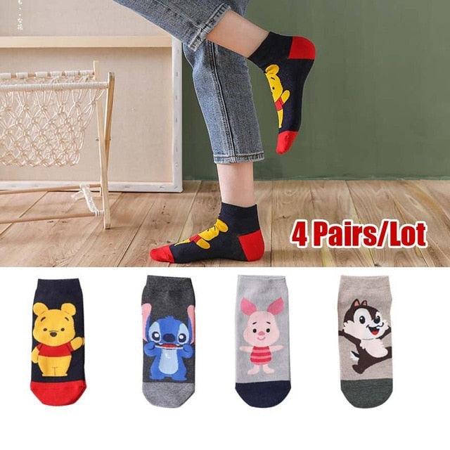 5 Pairs Cute Cartoon Animal Ankle Socks for Women