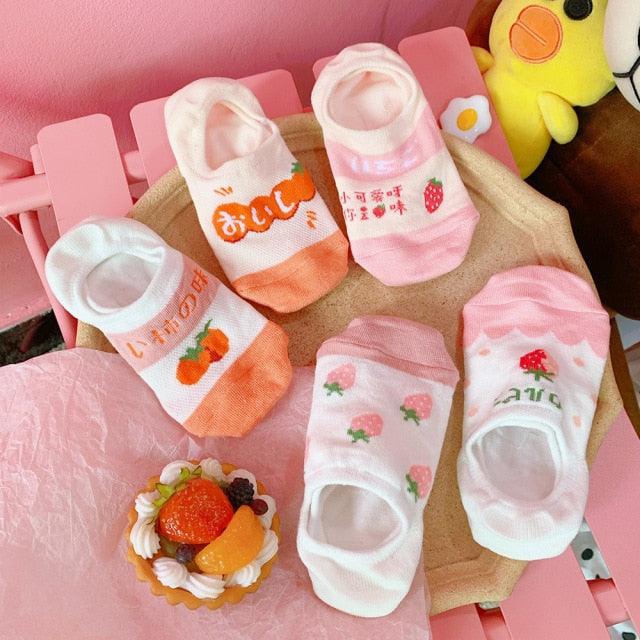 5 Pairs Cute Cartoon Animal Ankle Socks for Women