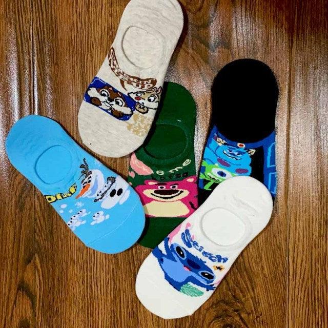 5 Pairs Cute Cartoon Animal Ankle Socks for Women