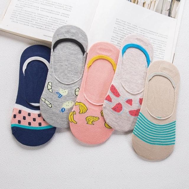 Ensemble de 5 Paires de Chaussettes Animaux Harajuku pour Femmes