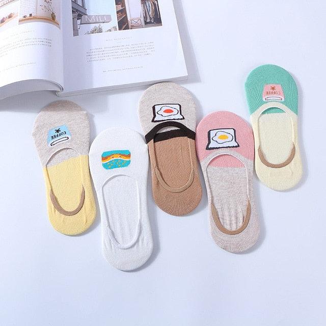 Ensemble de 5 Paires de Chaussettes Animaux Harajuku pour Femmes