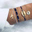 Conjunto de Pulseras de Encanto de Luna y Concha Bohemia de 5 Piezas