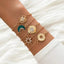Conjunto de Pulseras de Encanto de Luna y Concha Bohemia de 5 Piezas