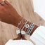 Conjunto de Pulseras de Encanto de Luna y Concha Bohemia de 5 Piezas