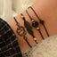 Conjunto de Pulseras de Encanto de Luna y Concha Bohemia de 5 Piezas