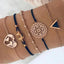Conjunto de Pulseras de Encanto de Luna y Concha Bohemia de 5 Piezas