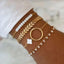 Conjunto de Pulseras de Encanto de Luna y Concha Bohemia de 5 Piezas