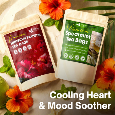 Dúo de Té Herbal Refrescante para el Corazón y el Ánimo - Hibisco y Menta