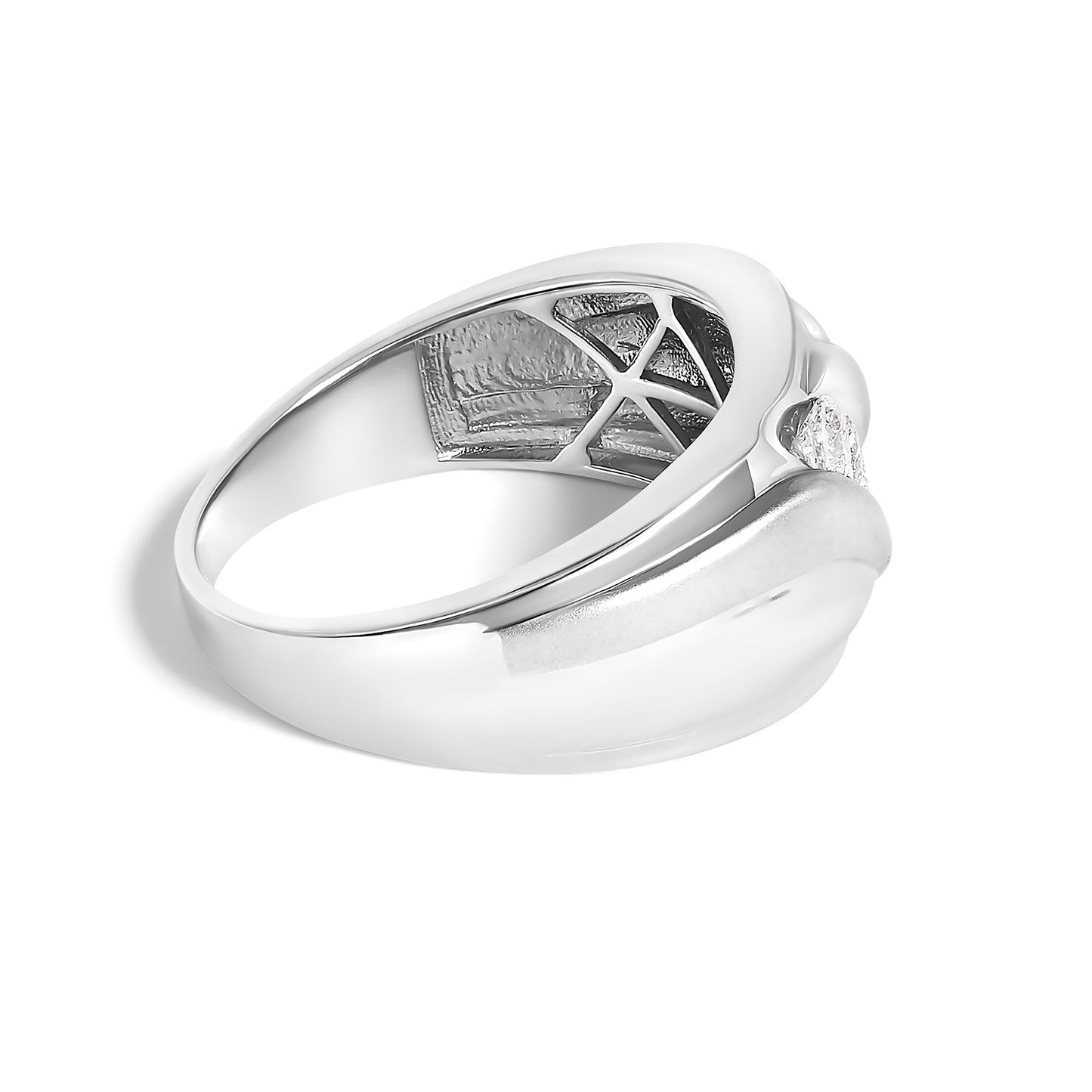 Men's .925 Sterling Silver 1/2 Cttw Diamond Channel Set Band Ring - Size 10