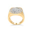10K Yellow Gold Diamond Cluster Halo Signet Ring for Men - Size 10