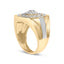 10K Yellow Gold Diamond Cluster Halo Signet Ring for Men - Size 10