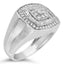 14K White Gold Men's Diamond Band Ring with 1 cttw Diamonds