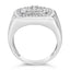 14K White Gold Men's Diamond Band Ring with 1 cttw Diamonds
