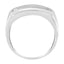 Bague en or blanc 14K pour homme avec diamants en sertissage cannelé